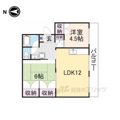 枚方市田口山のマンションの間取り