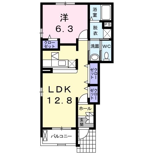 遠賀郡岡垣町吉木東のアパートの間取り