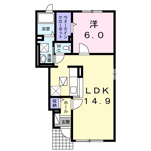 由利本荘市薬師堂のアパートの間取り