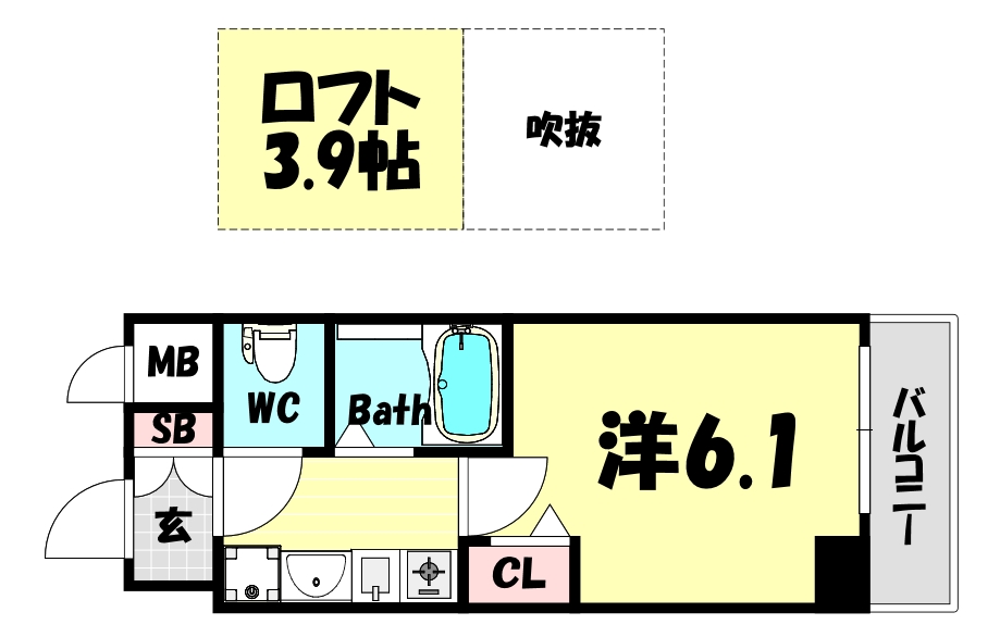 【神戸市中央区下山手通のマンションの間取り】