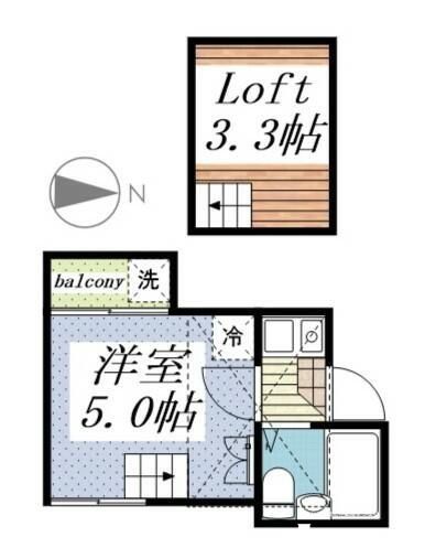 立川市高松町のアパートの間取り