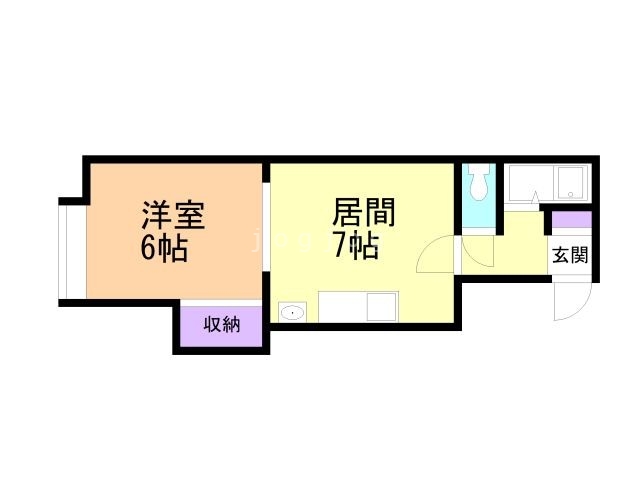 石狩郡当別町白樺町のアパートの間取り