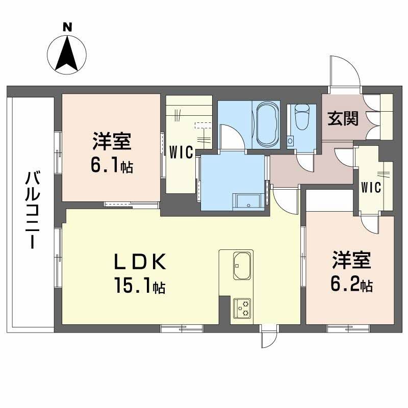 シャーメゾン　アスピレーション　エイワの間取り