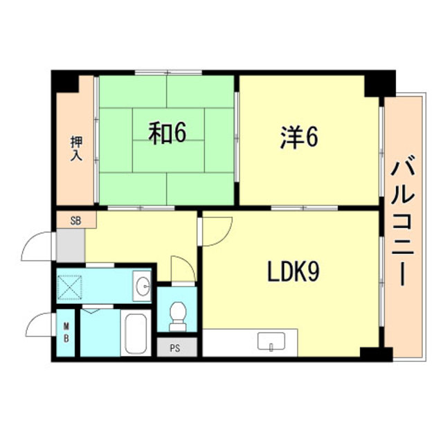 神戸市中央区山本通のマンションの間取り