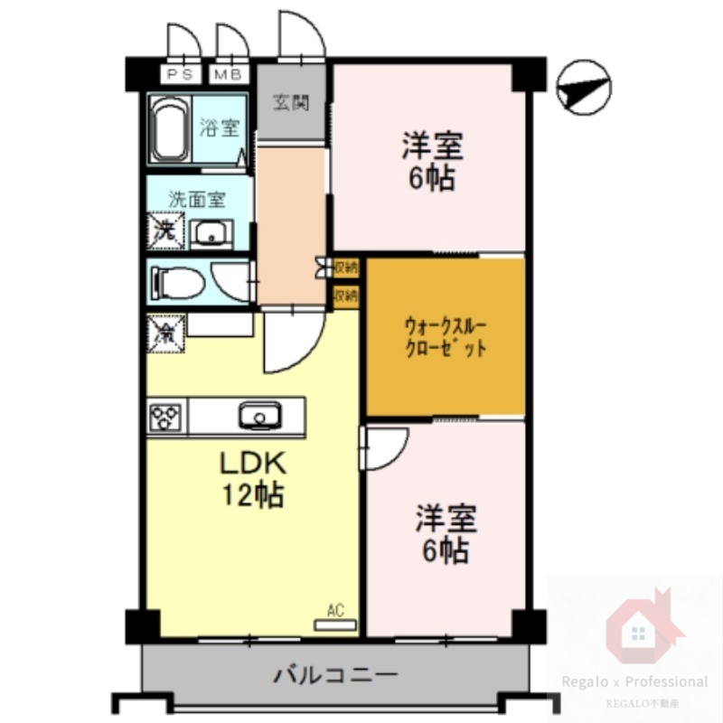 大阪市住吉区殿辻のマンションの間取り