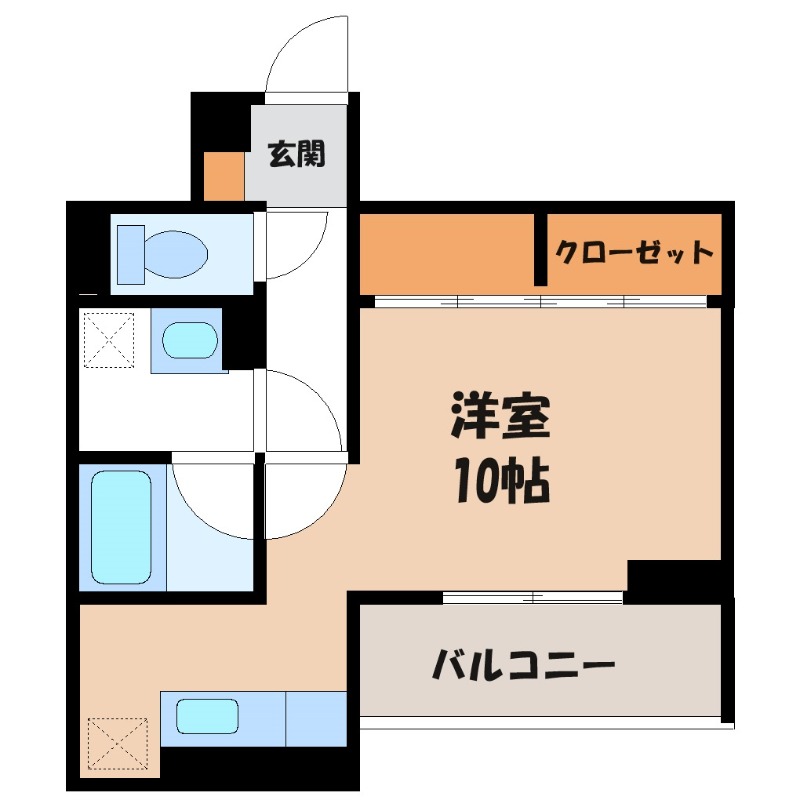 小山市中央町のアパートの間取り