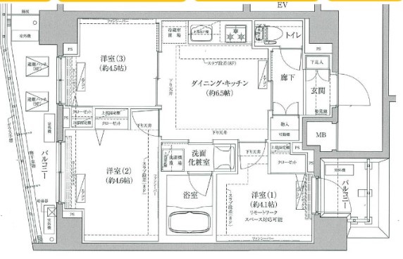 墨田区立花のマンションの間取り