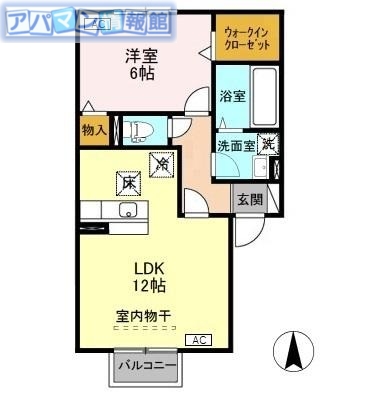 新潟市西区大野のアパートの間取り