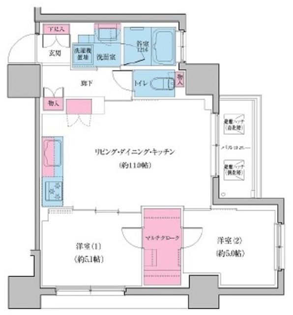 荒川区東日暮里のマンションの間取り