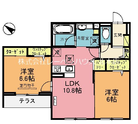 北本市東間のアパートの間取り