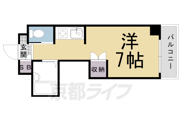 京都市伏見区深草西浦町１丁目のマンションの間取り