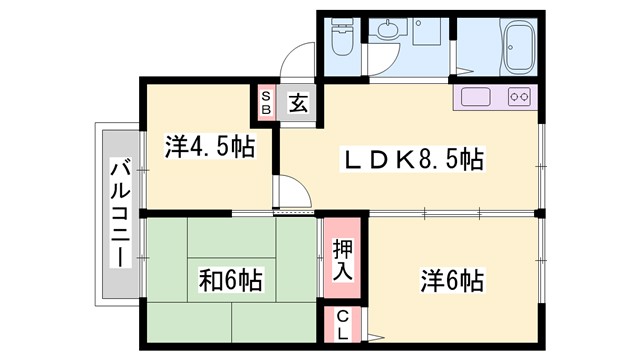 サンフォーレハイツA棟の間取り