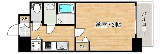 ＪＲ大阪環状線 玉造駅 徒歩1分 14階建 築10年の間取り写真