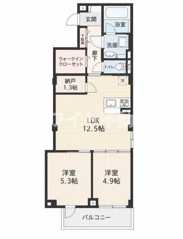 地下鉄谷町線 谷町六丁目駅 徒歩7分 5階建 築2年の間取り写真