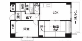 地下鉄谷町線 中崎町駅 徒歩3分 14階建 築29年の間取り写真