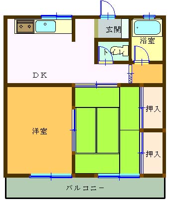 ハイツ泊の間取り