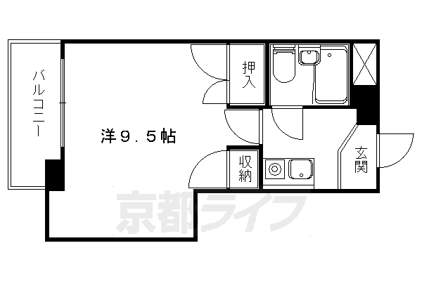 京都市山科区御陵大津畑町のマンションの間取り