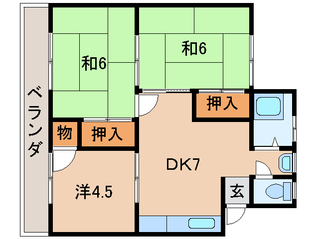 コーポかつらぎの間取り