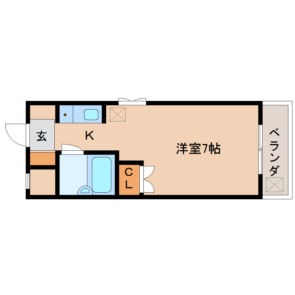 奈良市西大寺芝町のマンションの間取り