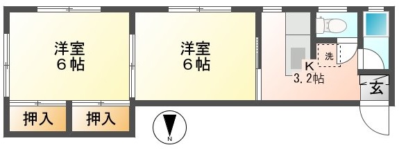 コーポさかえ　203号室の間取り