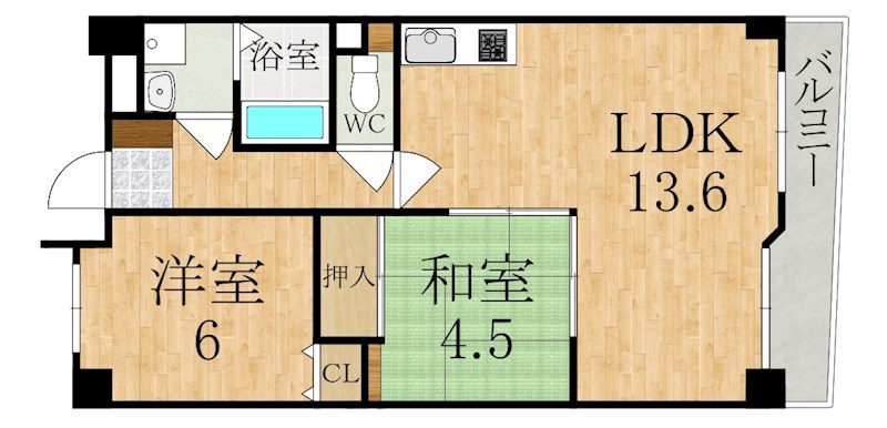 橿原市久米町のマンションの間取り