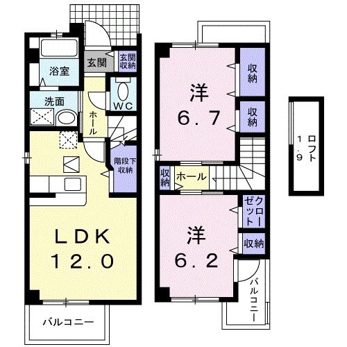 アヴィターレＢの間取り