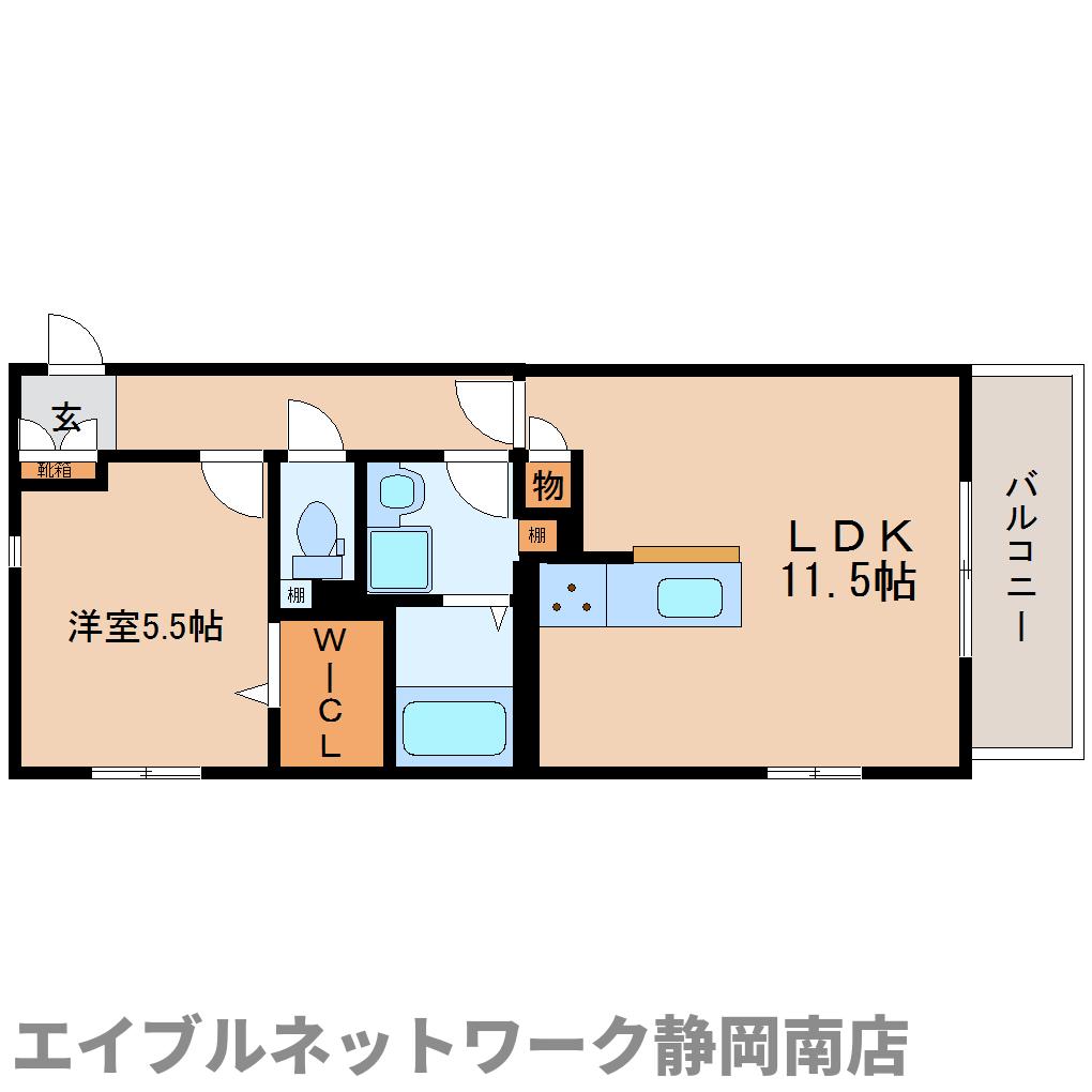 静岡市駿河区池田のマンションの間取り