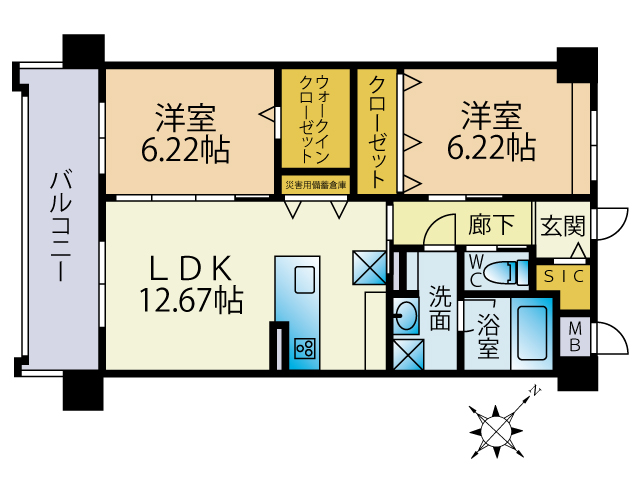 ベルポスト博多の間取り