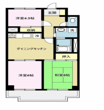 横浜市戸塚区上矢部町のマンションの間取り