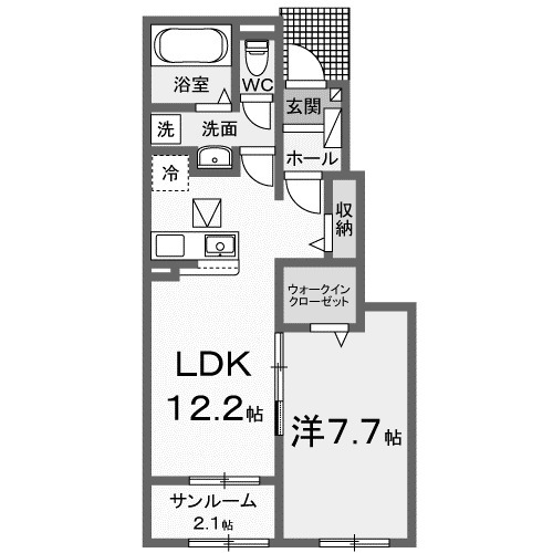 加須市南篠崎のアパートの間取り