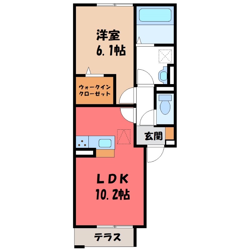 太田市龍舞町のアパートの間取り