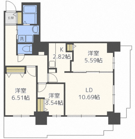 パシフィックタワー札幌の間取り