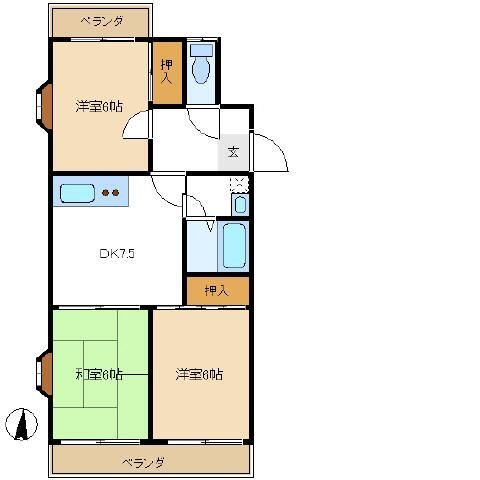 千葉市花見川区幕張本郷のマンションの間取り