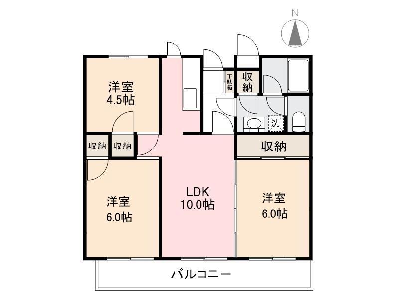 高松市西ハゼ町のマンションの間取り