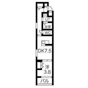 京都市南区四ツ塚町のマンションの間取り