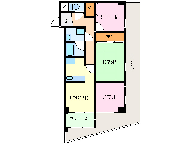 伊勢市岡本のマンションの間取り