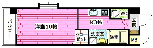 【安芸郡海田町寺迫のマンションの間取り】