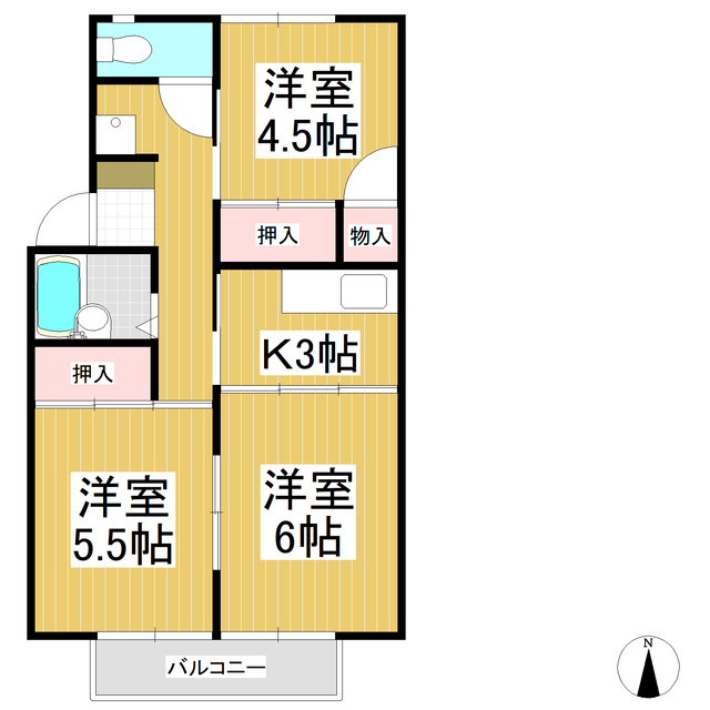 【コスモタウンＪ＆Ｍ　Ｂ棟の間取り】