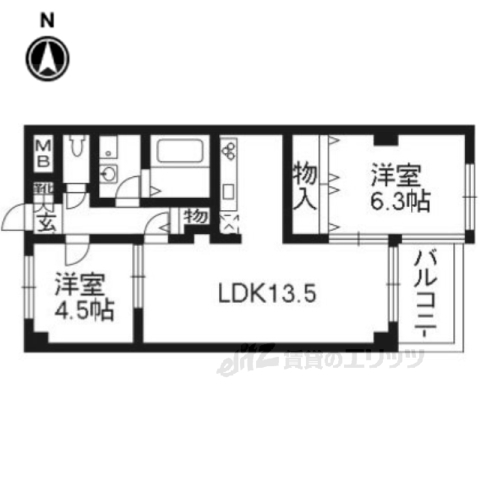 【シンフォニー四条河原町の間取り】