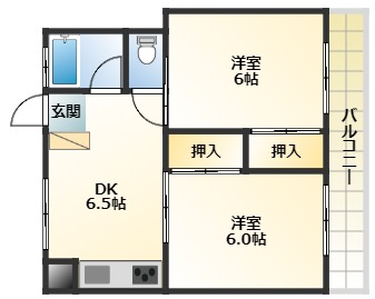 広島市南区皆実町のマンションの間取り