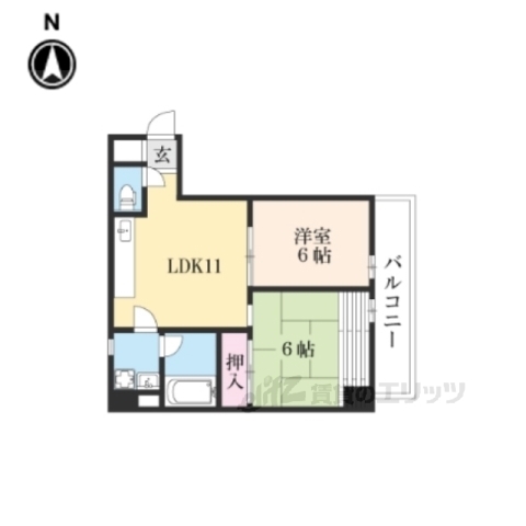 【京都市中京区錦堀川町のマンションの間取り】