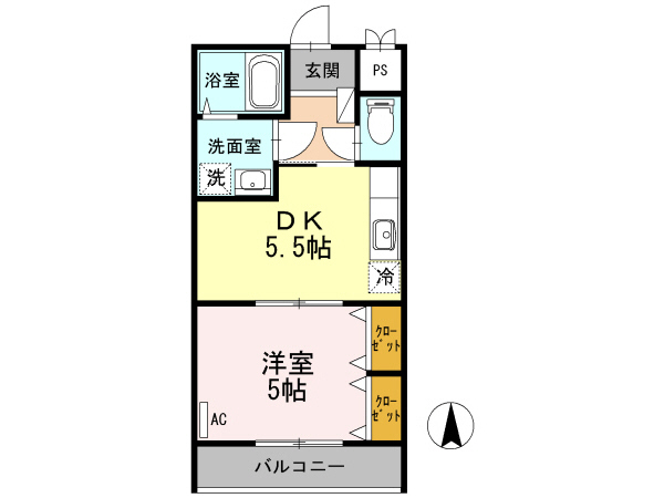 山陽小野田市平成町のマンションの間取り