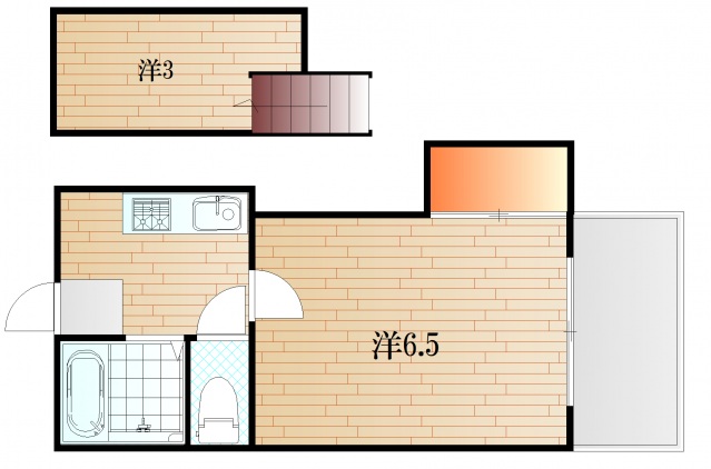 下関市稗田町のアパートの間取り