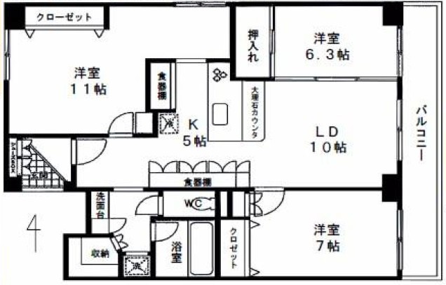 池之端パークハイツの間取り