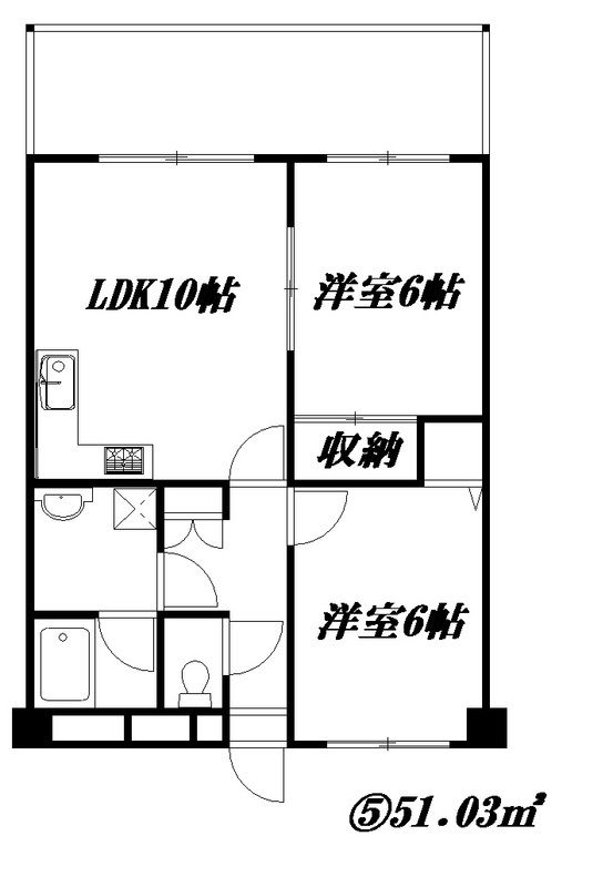 大阪市西淀川区野里のマンションの間取り