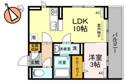 徳島市大和町のアパートの間取り