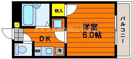 【岡山市北区中井町のマンションの間取り】