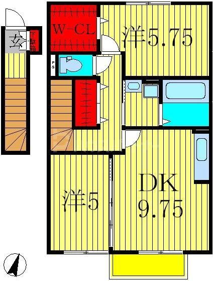 【柏市手賀の杜のアパートの間取り】