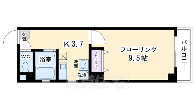 京都市中京区藤岡町のマンションの間取り