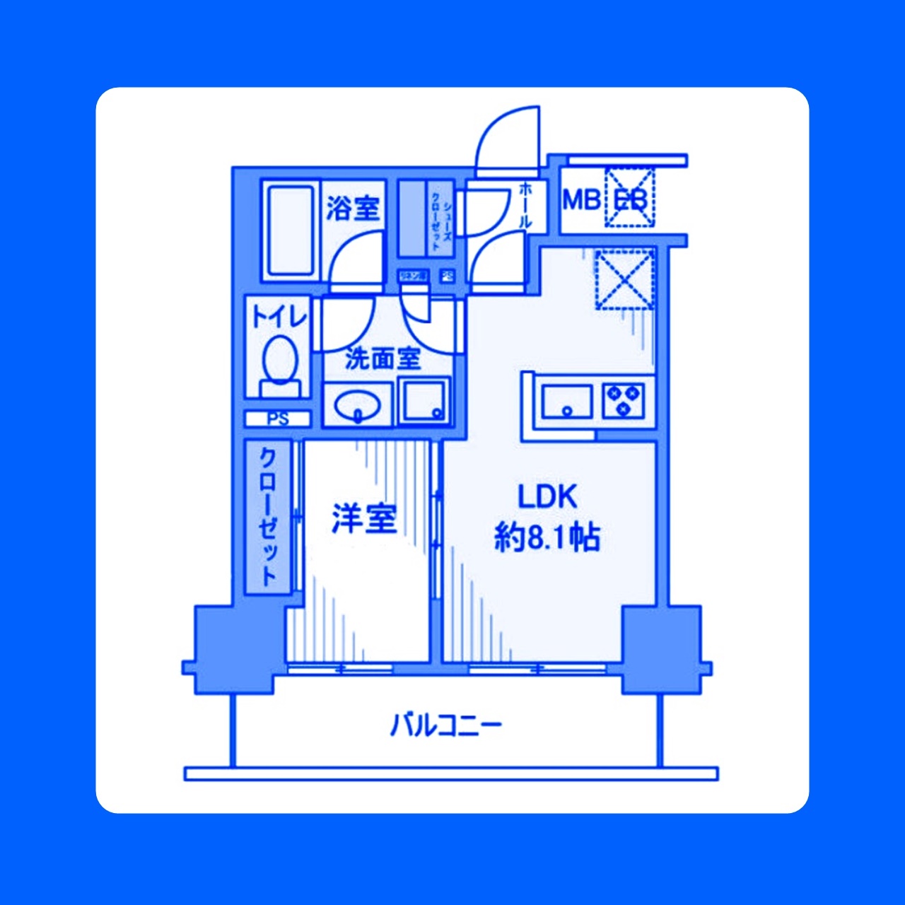 横浜市南区白妙町のマンションの間取り